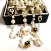 Luckacco Mimiyagu Long Simulated Pearl Necklace For Women  Double Layer  Pendant Sweater Chain  Party  Jewelry