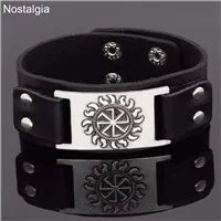 Luckacco Nostalgia Slavic Kolovrat Symbol Women Finger Ring Bulgaria Bijoux Mens Rings Silver Color