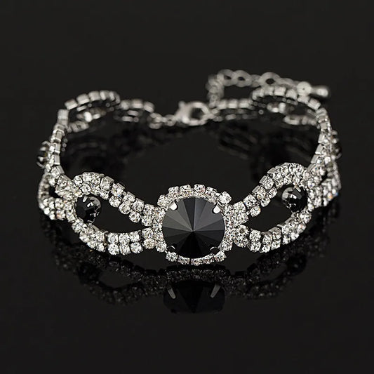 Luckacco Women New Brand Designer Hot Sell Fashion Charm Jewelry Women Wedding Austrian Crystal Bracelet For Wedding B009