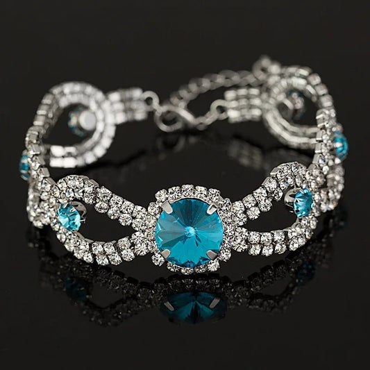 Luckacco Women New Brand Designer Hot Sell Fashion Charm Jewelry Women Wedding Austrian Crystal Bracelet For Wedding B009