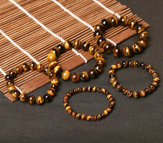 Luckacco Fashion 5A Natural Tiger's eye Stone Bracelets & Bangle for Women and Men Bracelets Gift Beads Bracelets Accessories