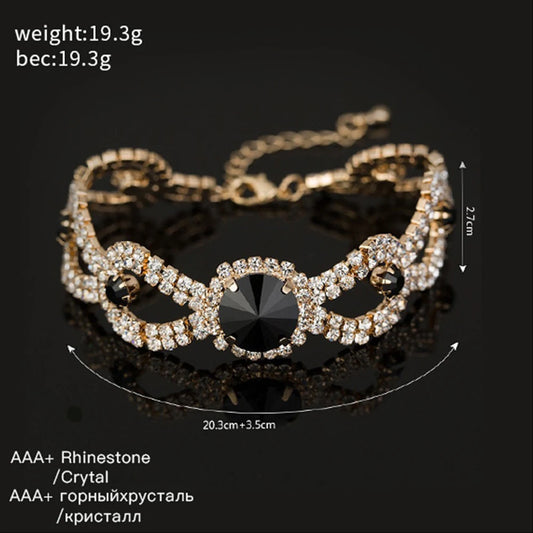 Luckacco Women New Brand Designer Hot Sell Fashion Charm Jewelry Women Wedding Austrian Crystal Bracelet For Wedding B009