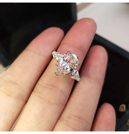 Luckacco daily picks Luxury Crystal Water Drop CZ Rings Women Proposal Engagement Ring Exquisite Wedding Anniversary Gift Party Trendy Jewelry
