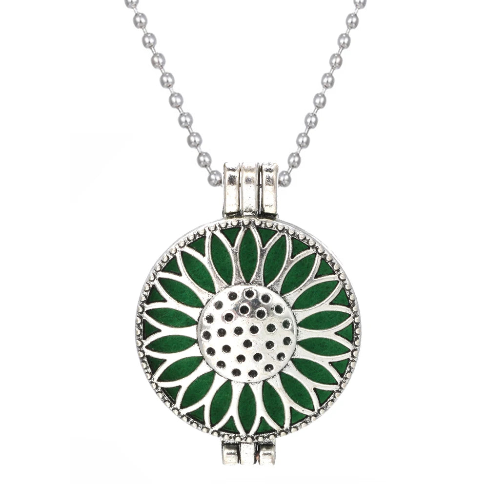luckacco aromatherapy necklace tree of life diffuser jewelry vintage open locket pendant essential oil perfume aroma diffuser necklace