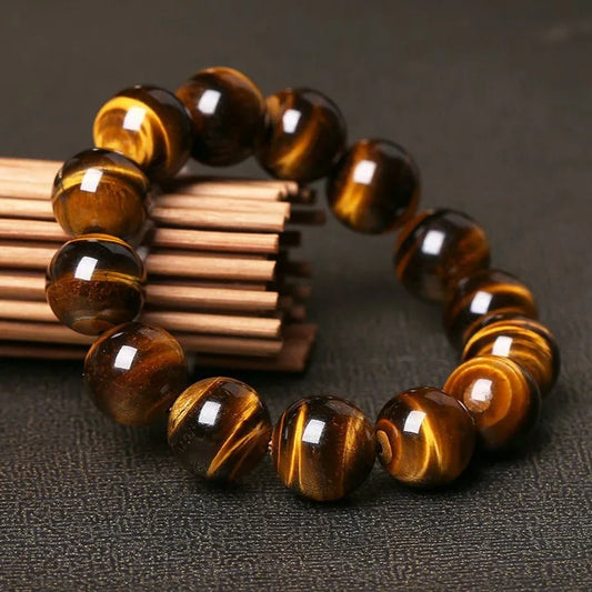 Luckacco Fashion 5A Natural Tiger's eye Stone Bracelets & Bangle for Women and Men Bracelets Gift Beads Bracelets Accessories