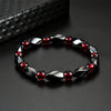 Luckacco Fashion Red Agates Hematite Bracelets Men Positive Energy Hematite Charm Bracelets Women Natural Stone Lucky Bracelet Jewelry