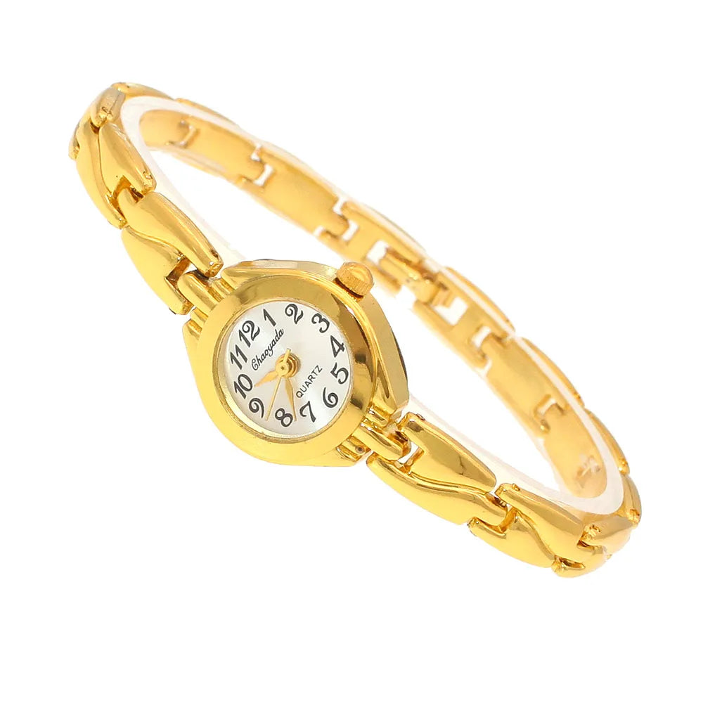 luckacco cute women bracelet watch mujer golden relojes small dial quartz watch popular wristwatch hour female ladies elegant watches
