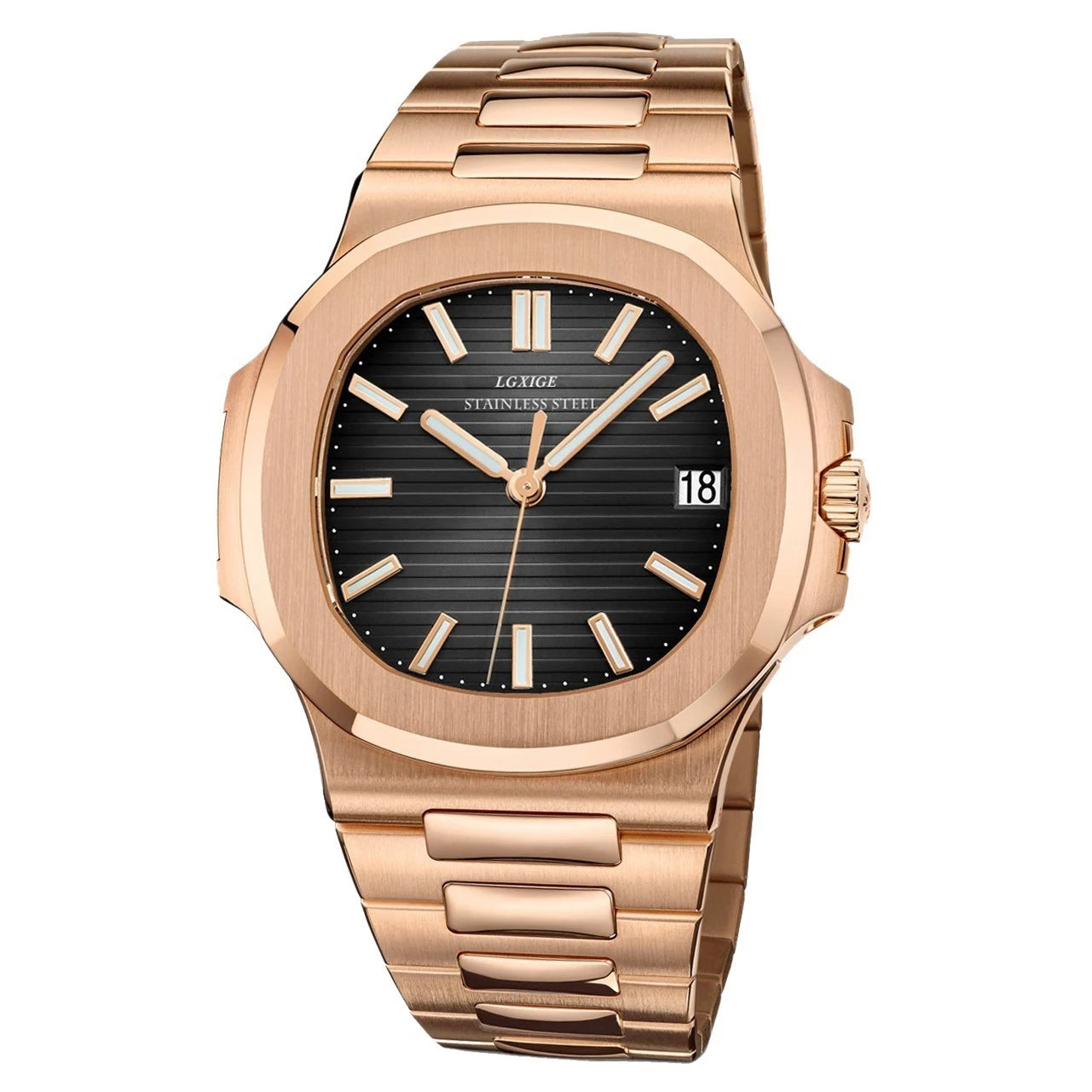 luckacco lgxige top luxury brand japan quartz watches men stainless steel military watch causal fashion business clock male wristwatch
