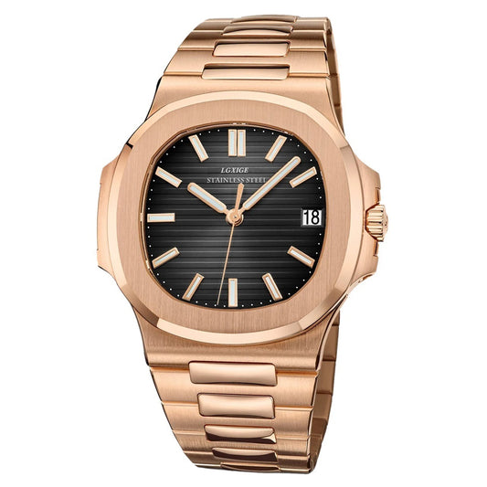 Luckacco LGXIGE TOP Luxury Brand Japan Quartz Watches Men Stainless Steel Military Watch Causal Fashion Business Clock Male Wristwatch