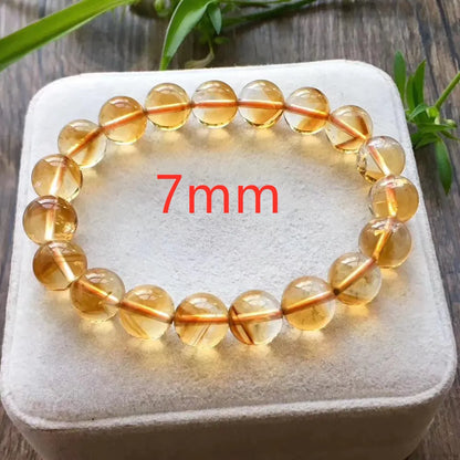 Luckacco Genuine Natural Citrine Yellow Gemstone Round Beads Bracelet 8mm 9mm 10mm 11mm 12mm Brazil Wealthy Stone Women Men AAAAA