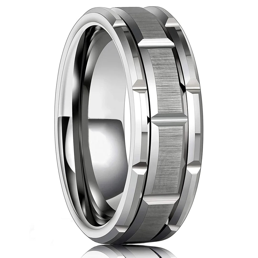 luckacco fashion 8mm black tungsten wedding celtic dragon rings inlaid blue zircon stainless steel rings for men blue carbon fibre ring