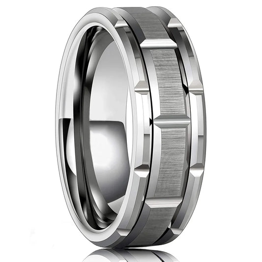 Luckacco Fashion 8mm Black Tungsten Wedding Celtic Dragon Rings Inlaid Blue Zircon Stainless Steel Rings for Men Blue Carbon Fibre Ring