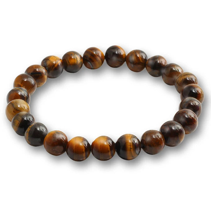 luckacco 10mm tiger eye natural stone beads bracelet 3 size buddha lava round beads elasticity rope bracelets for men yoga handmade jewel