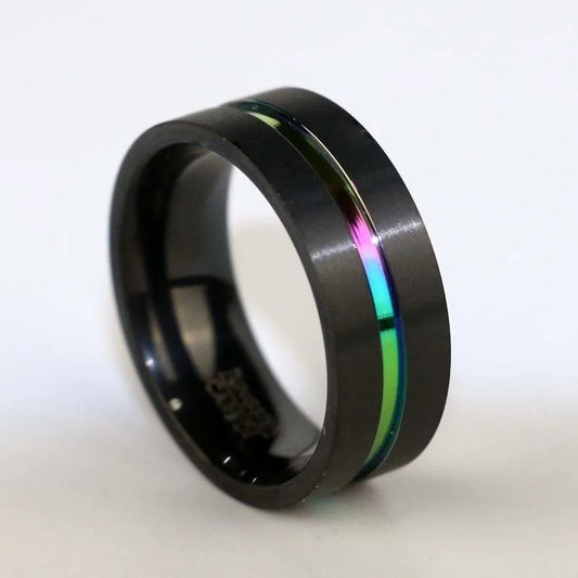 Luckacco Couple Ring Stainless Steel Colorful Rings For Women Purple Crystal Bands Wedding Engagement Jewelry Accessories