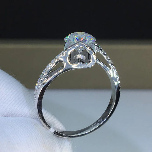 Luckacco New 925 Sterling Silver Ring 2 Carat Zircon Simulation CZ Ring, A Wedding Gift For Women'S Charm Jewelry