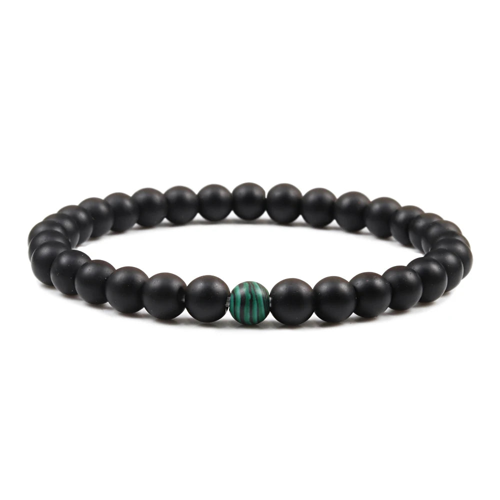 luckacco natural green malachite stone lava bracelets women men strand charm buddha beads bracelet yoga prayer handmade jewelry gift