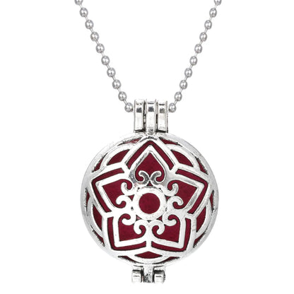 Luckacco Aromatherapy Necklace Tree of Life Diffuser Jewelry Vintage Open Locket Pendant Essential Oil Perfume Aroma Diffuser Necklace