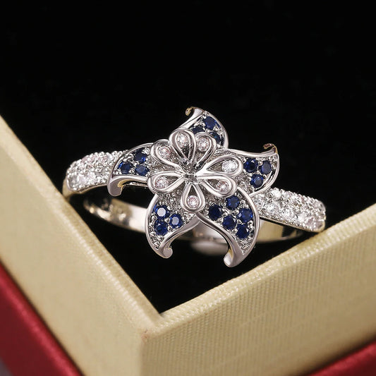 Luckacco Fashion Trendy Jewelry S925 Rings For Women Cubic Zirconia Charms Bridal Wedding Engagement White Gold Color Ring Drop Shipping