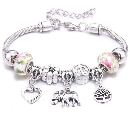 Luckacco  dragonfly owl Shape Crystal Charm Bracelets Beads Bracelet Women DIY Beads Brand Bracelets & Bangles Jewelry Gift