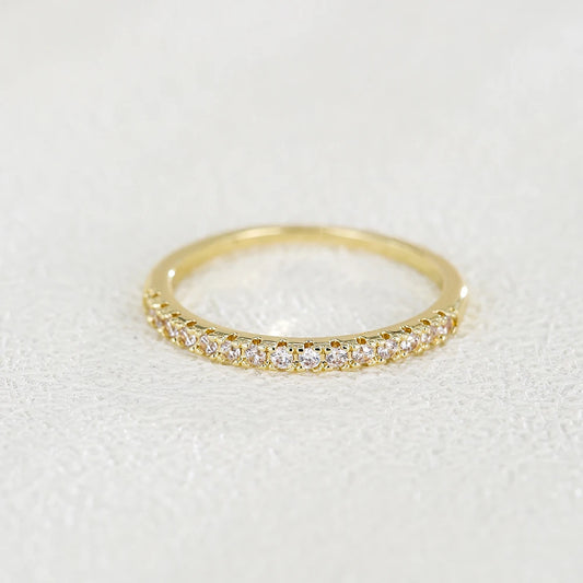 Luckacco Emmaya New Arrival Shiny Thin Ring With Tiny And Cute AAA Zirconia Three Colors Choice For Female Modern Style Party Fine Gift