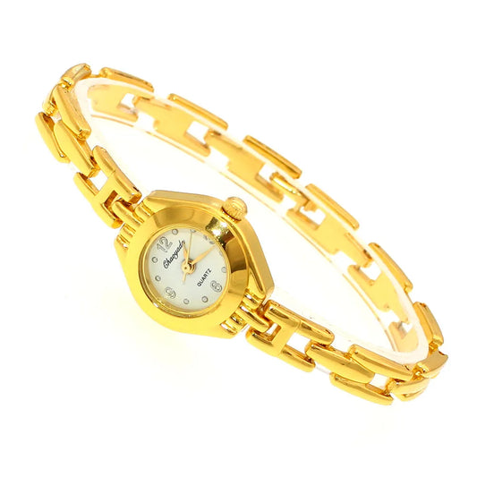 Luckacco Cute Women Bracelet Watch Mujer Golden Relojes Small Dial Quartz Watch Popular Wristwatch Hour female ladies elegant watches