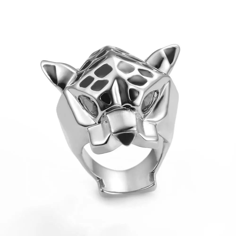 luckacco high quality leopard man woman cocktail statement ring green zircon eyes jewelry dropship size 6/7/8/9