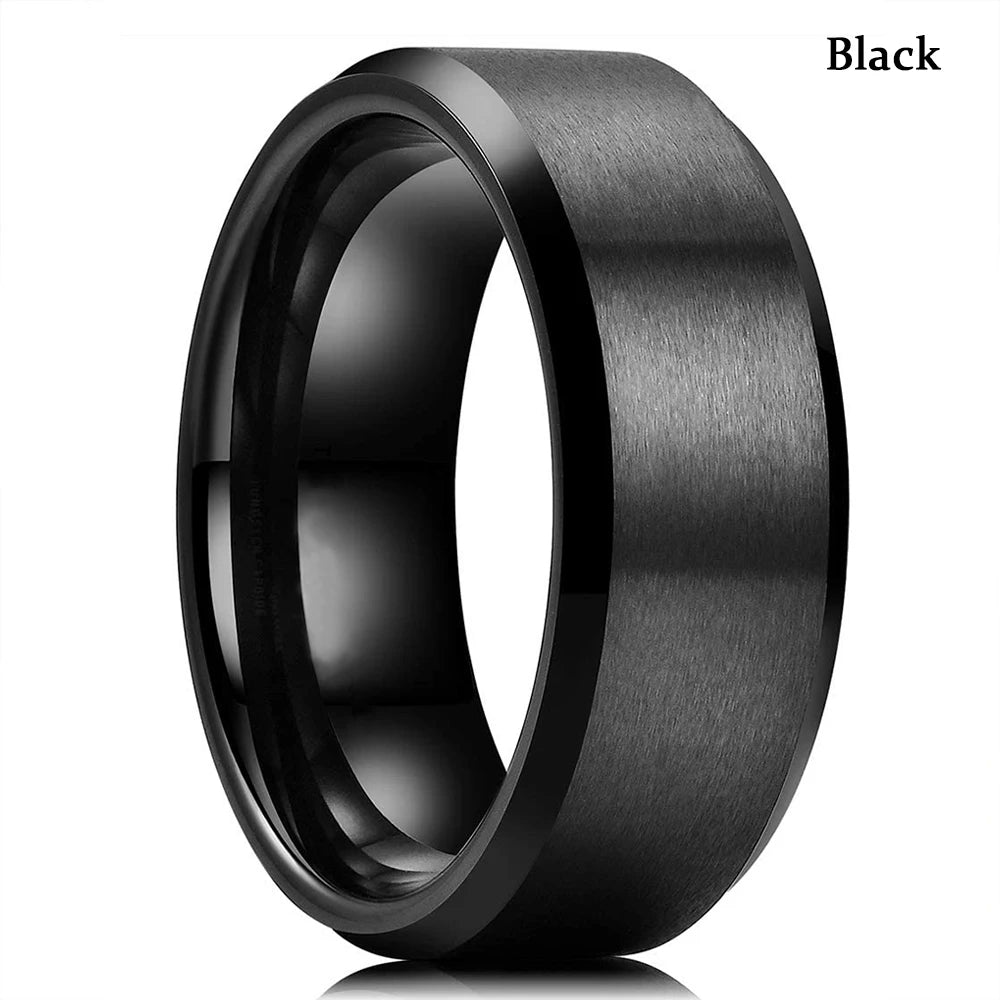 luckacco fashion 8mm black tungsten wedding celtic dragon rings inlaid blue zircon stainless steel rings for men blue carbon fibre ring
