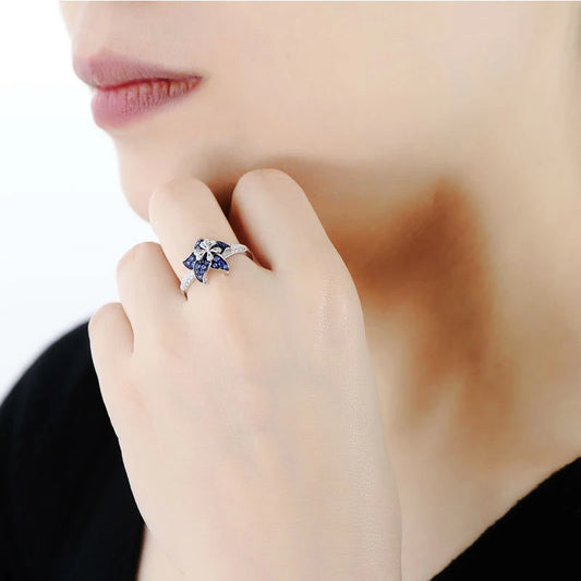 Luckacco Fashion Trendy Jewelry S925 Rings For Women Cubic Zirconia Charms Bridal Wedding Engagement White Gold Color Ring Drop Shipping