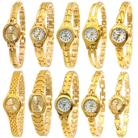 Luckacco Cute Women Bracelet Watch Mujer Golden Relojes Small Dial Quartz Watch Popular Wristwatch Hour female ladies elegant watches