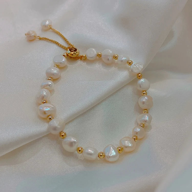 luckacco 2020 new baroque natural pearl bracelet sexy for woman bracelet fashion lady temperament bracelet chaoren jewelry south korea