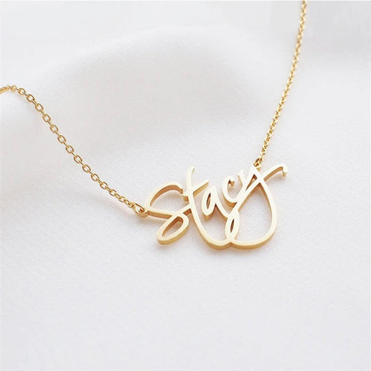 Luckacco weekly pick 925 Sterling Silver Name Necklace Custom Necklaces Jewelry Personality Letter Choker Necklaces with Name for Women Girls