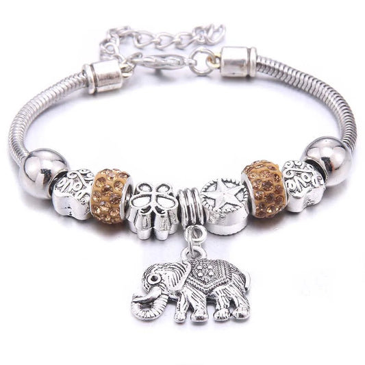 Luckacco  dragonfly owl Shape Crystal Charm Bracelets Beads Bracelet Women DIY Beads Brand Bracelets & Bangles Jewelry Gift