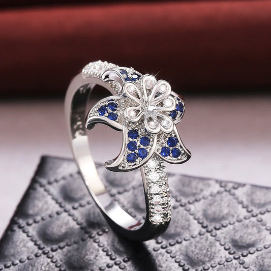 Luckacco Fashion Trendy Jewelry S925 Rings For Women Cubic Zirconia Charms Bridal Wedding Engagement White Gold Color Ring Drop Shipping