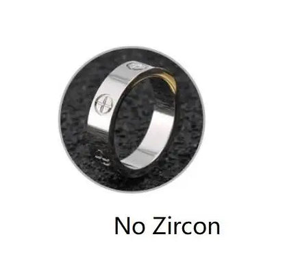 Luckacco Trendy Stainless Steel Rose Gold Color Love Ring for Women Men Couple CZ Crystal Rings Luxury Brand Jewelry Wedding Gift