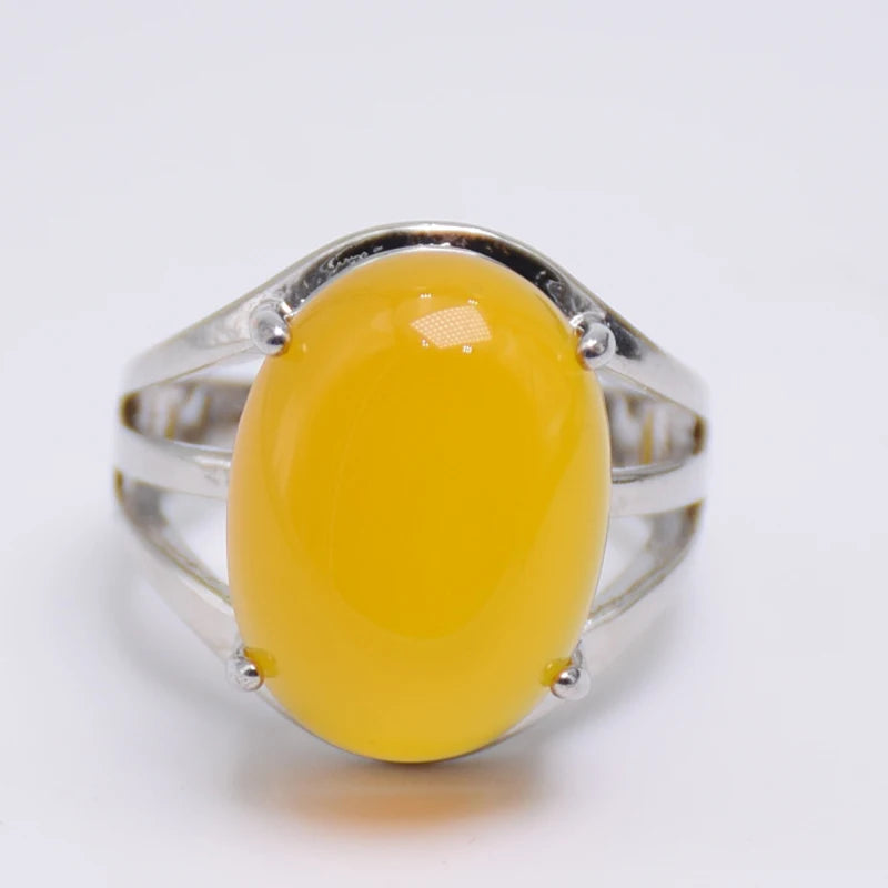 luckacco new women fashion ring natural stone pink quartz purple crystal lapis opening rings opal oval bead adjustable size party jewelry