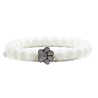 Luckacco Men Natural Black Lava Stone Bracelet Cat Paw Blue Pine Beaded Bracelets Bangles Energy Women Yoga Fashion Couple Jewelry Gifts