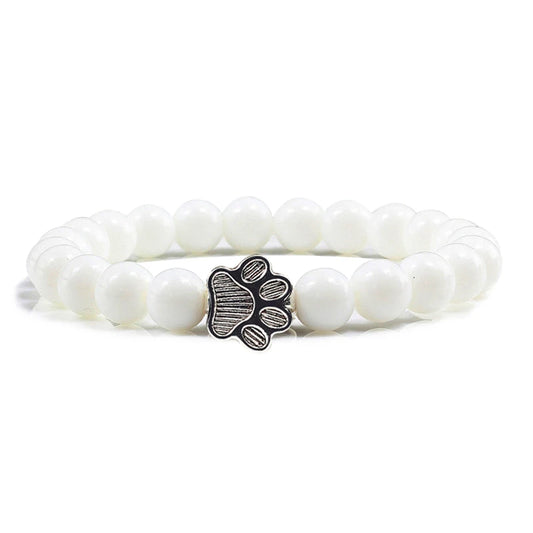 Luckacco Men Natural Black Lava Stone Bracelet Cat Paw Blue Pine Beaded Bracelets Bangles Energy Women Yoga Fashion Couple Jewelry Gifts