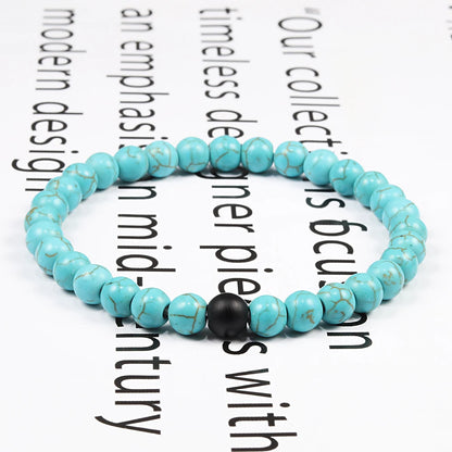Luckacco Natural Green Malachite Stone Lava Bracelets Women Men Strand Charm Buddha Beads Bracelet Yoga Prayer Handmade Jewelry Gift