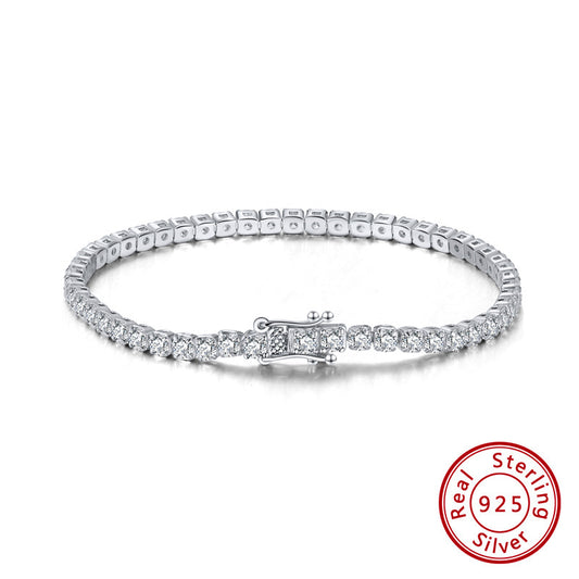 925 Sterling Silver Tennis Bracelet Single Row Cubic Zirconia CZ Stone bracelet Luxury Jewelry Gift for Women