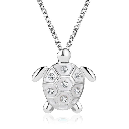 Luckacco New Style INS Fashion Tortoise Pendant Zircon Necklace Choker For Charm Woman Silver Color Punk Trendy Animal Neck Jewelry Gifts