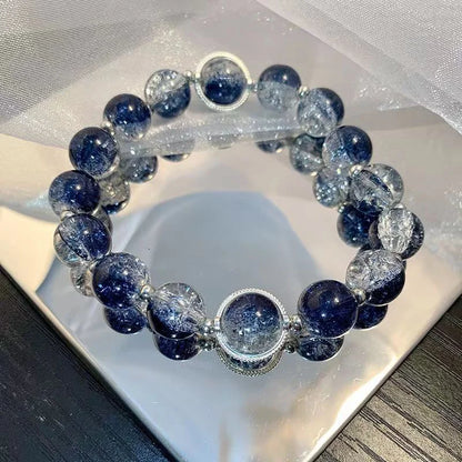 Luckacco Luxury Galaxy Planet Bracelet For Women Popcorn Crystal Opal Beads Butterfly Feather Pendant Bracelet Harajuku Jewelry Gifts