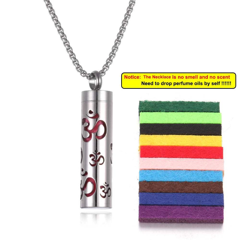 luckacco long strip stainless steel aromatherapy necklace perfume diffuser essential oil diffuser pendant necklace jewelry accessories