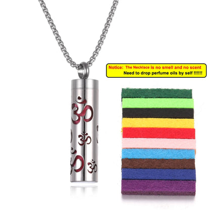 Luckacco Long Strip Stainless Steel Aromatherapy Necklace Perfume Diffuser Essential Oil Diffuser Pendant Necklace Jewelry Accessories