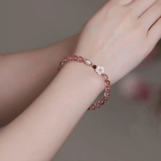 Luckacco New Luxury Elegant Crystal Beads Bracelet for Women Butterfly Dreamcatcher Tassel Charm Bracelet Girl Party Fashion Jewelry Gift