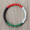 Luckacco Classic Natural Stone Palestine Flag Bracelet Men Women National Flag Beads Bracelet Christmas Prayer Beads Worship Jewelry Gift