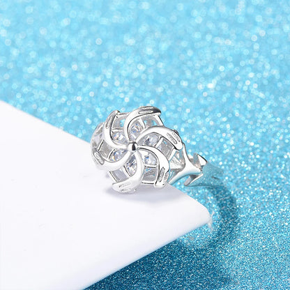 Luckacco 2023 New Fashion Silver Color Wedding Ring For Women Men The Galadriel Nenya Windmill Shape Jewelry Christmas Friends Gift