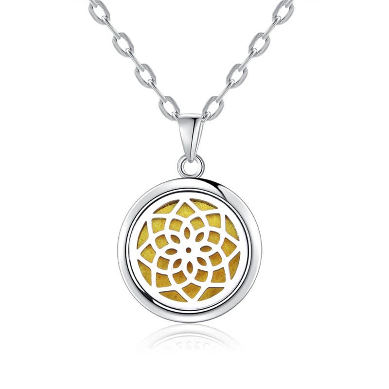 luckacco new tree of life aromatherapy necklace stainless steel essential oil diffuser amulet perfume locket pendant women jewelry gift