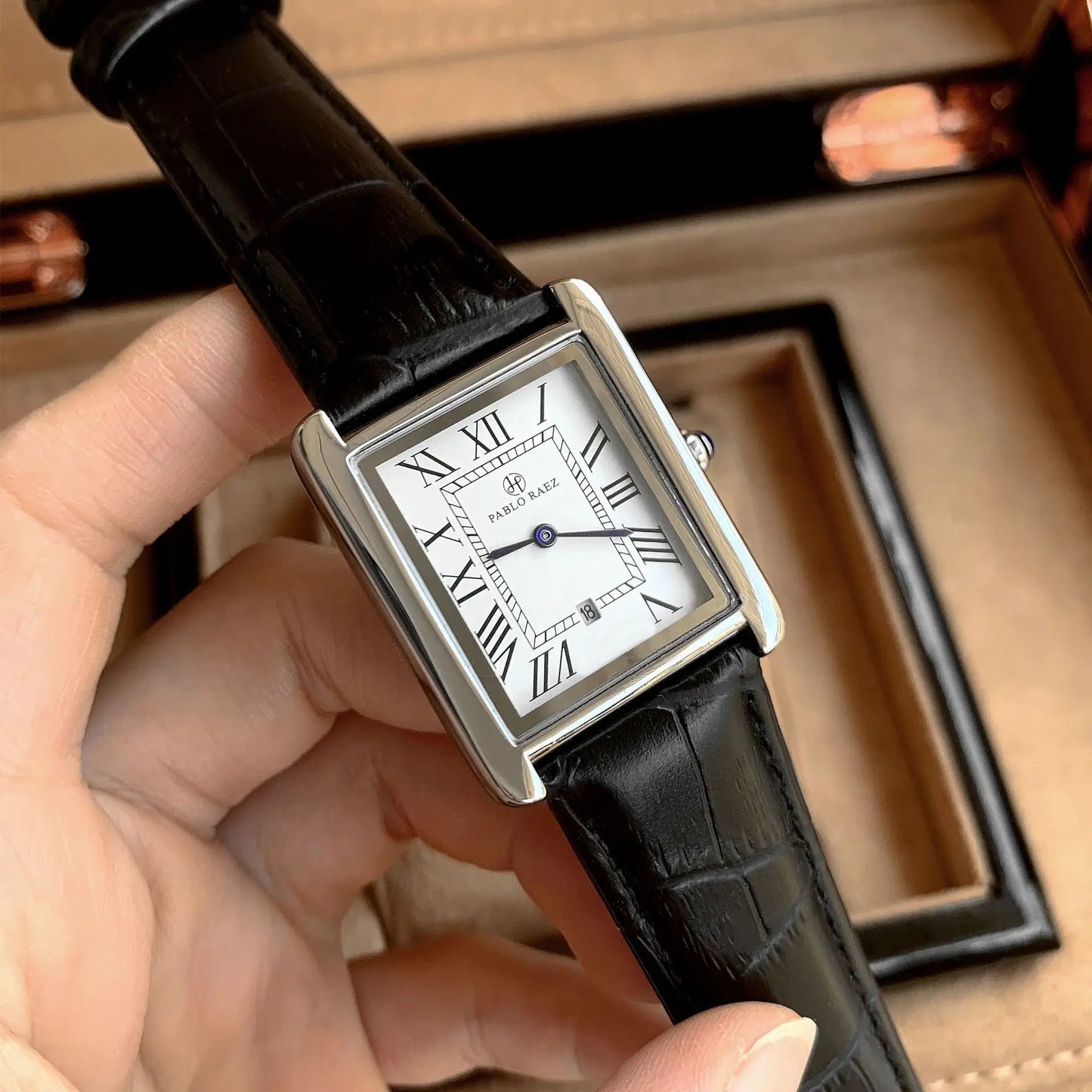 luckacco men watch business retro classical calendar light luxury brand belt waterproof male fashion quartz clock watches gift