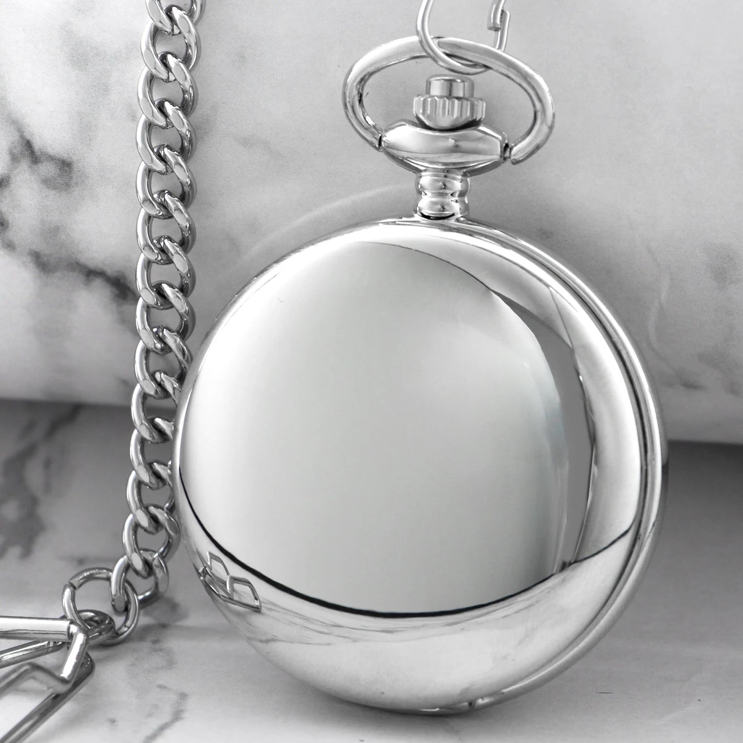 luckacco all hunters retro silver smooth quartz pocket watch for men women steampunk necklace with chain