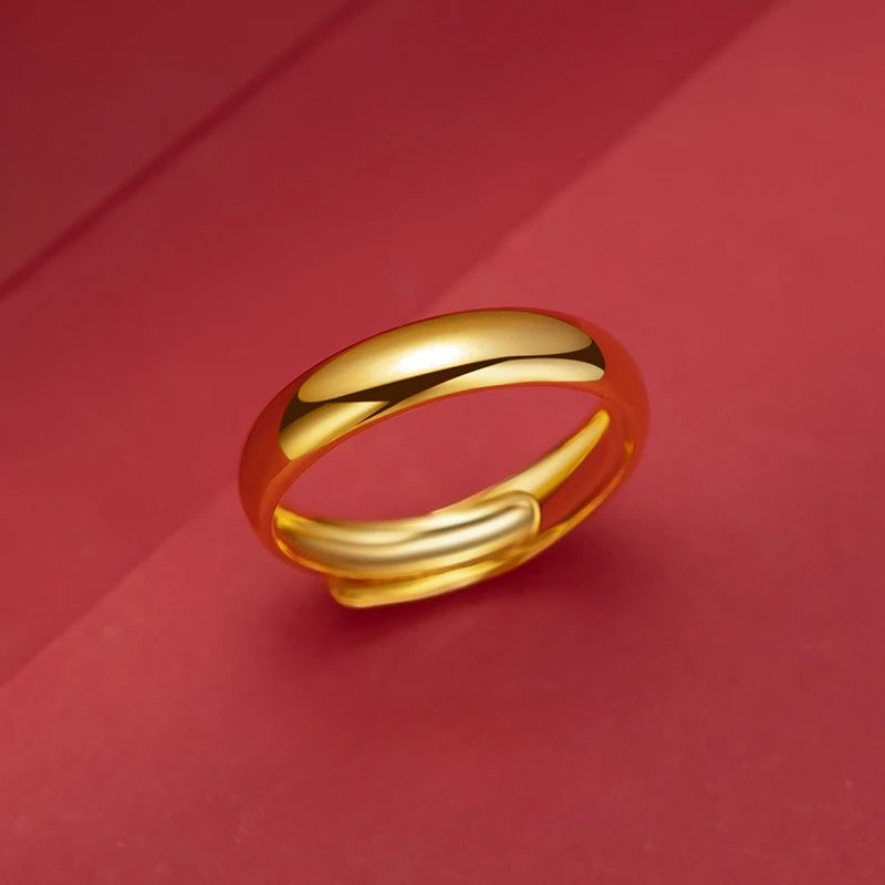 luckacco gold color open mouth ring vietnamese sand gold plated double heart women's love rings anillos de acero inoxidables кольца